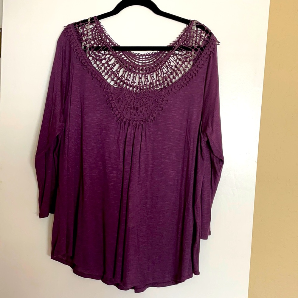 Eyeshadow brand long sleeve sheer top